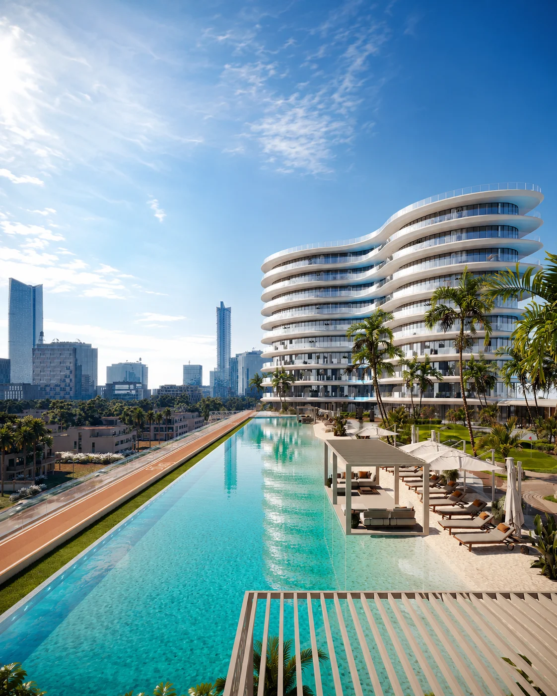 Trussardi Residences by MIRA Developments featuring luxury branded apartments with Italian interiors, private pools and premium amenities in Al Furjan, Dubai.